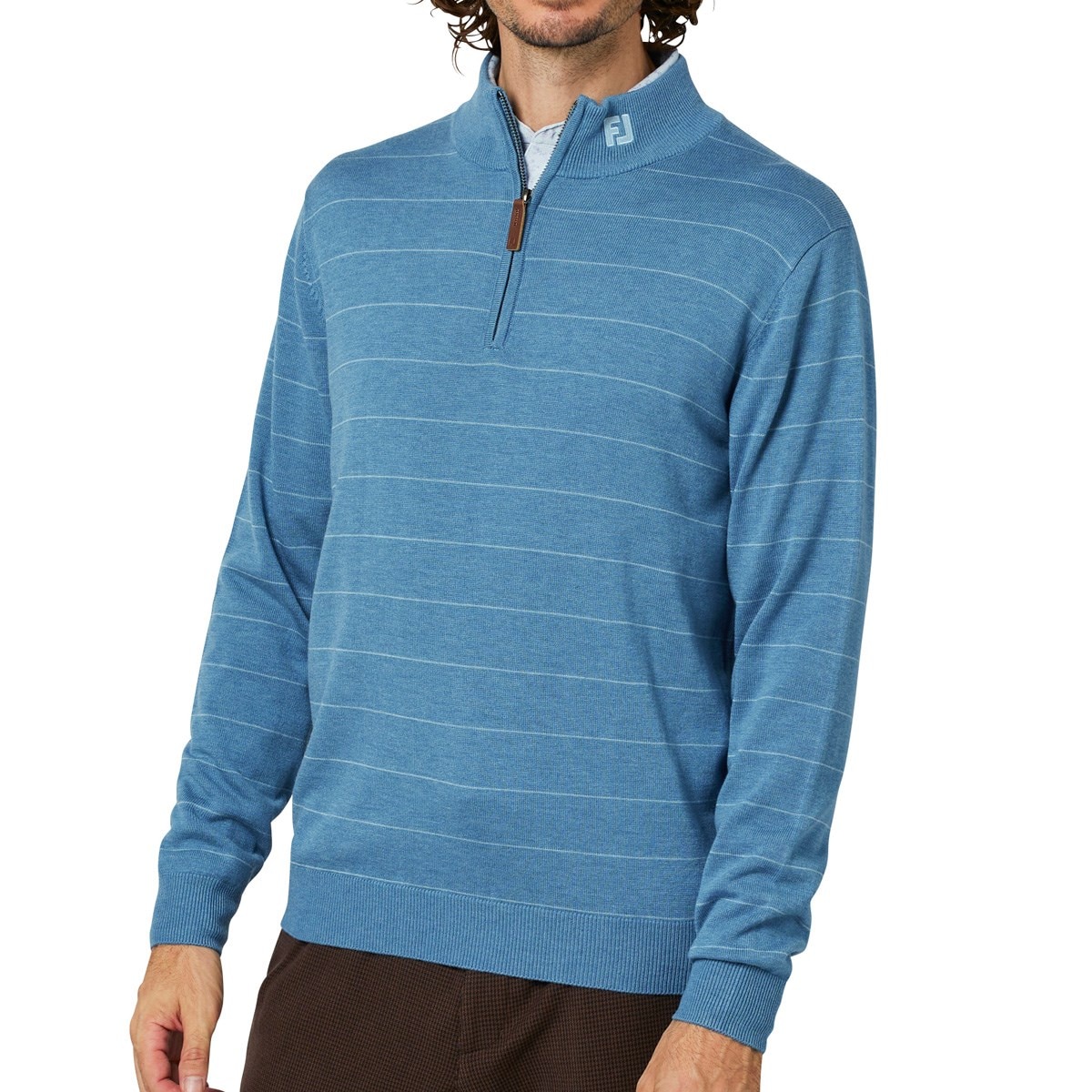 ストレッチ ウールヘザー ハーフジップセーター(中間着(セーター