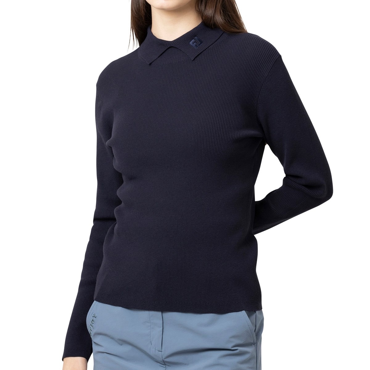 ストレッチ タートルデザイン 長袖セーターシャツ レディス(中間着