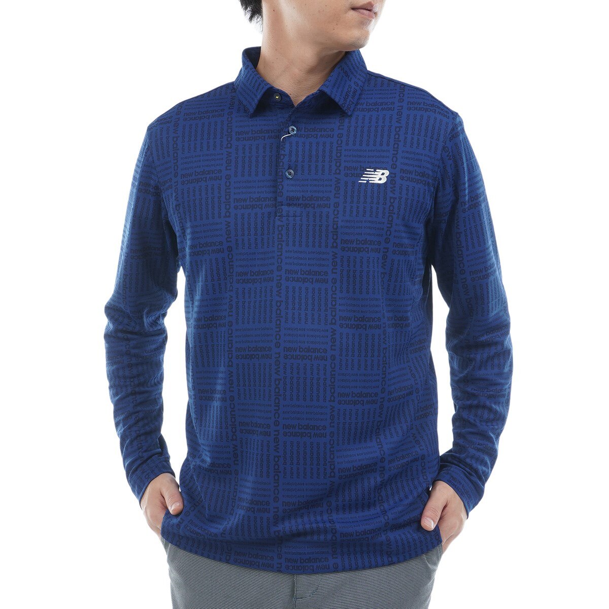 New Balance - ニューバランスゴルフ 総柄ポロシャツ ネイビー 4 1-240101305949-m-01-pl.jpg