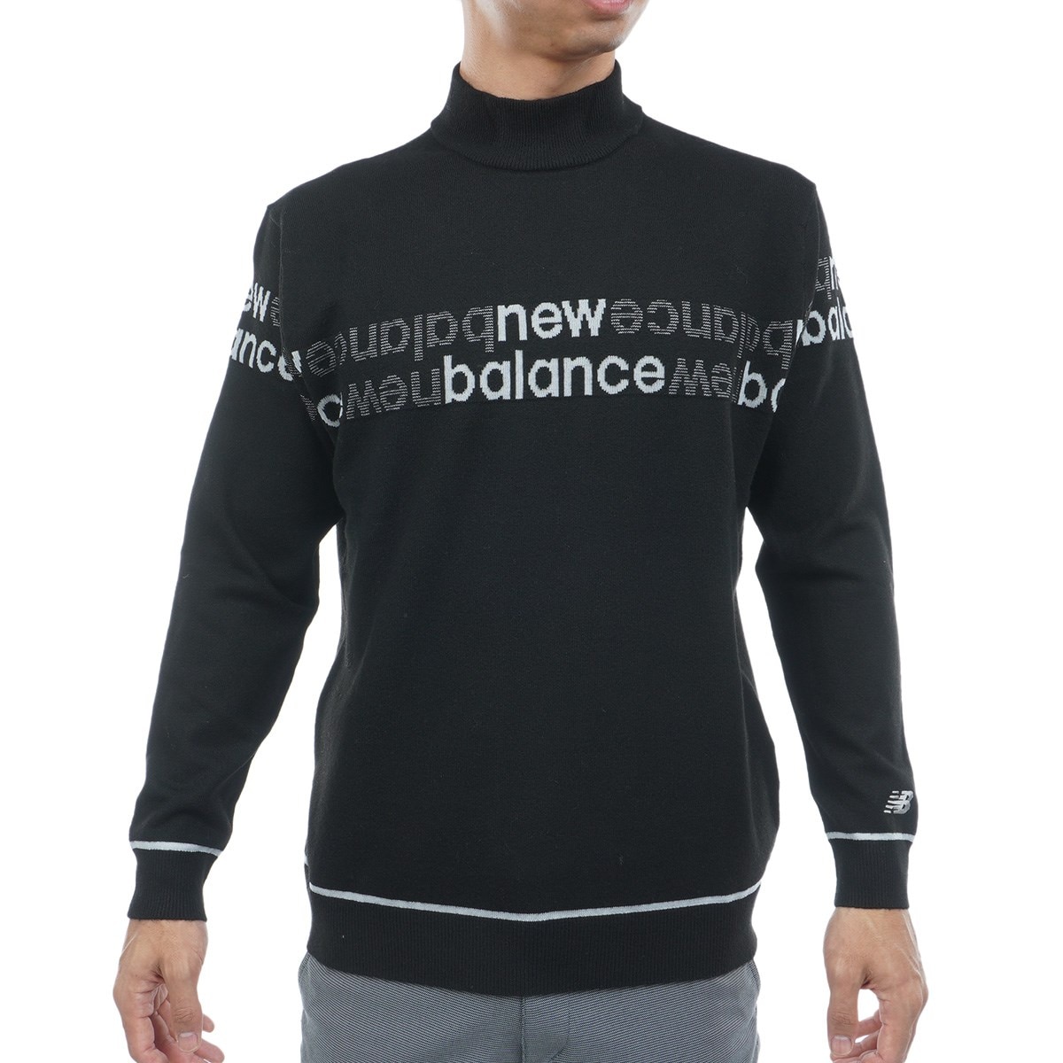 【極美品】NEW BALANCE GOLF クルーネックセーター 黒 ロゴ M New Balance ニューバランス レディース ゴルフウェア 長袖