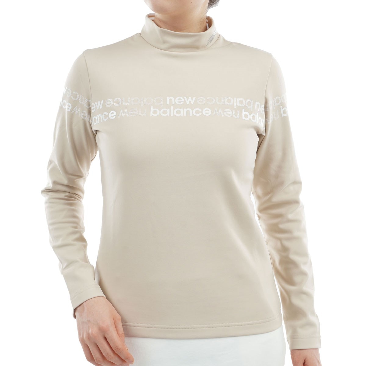 新品タグ付き！WAAC✴︎ ゴルフ裏起毛ベア天竺 長袖モックネック チャコールM ベア天竺裏フリース 長袖モックネックプルオーバー レディス