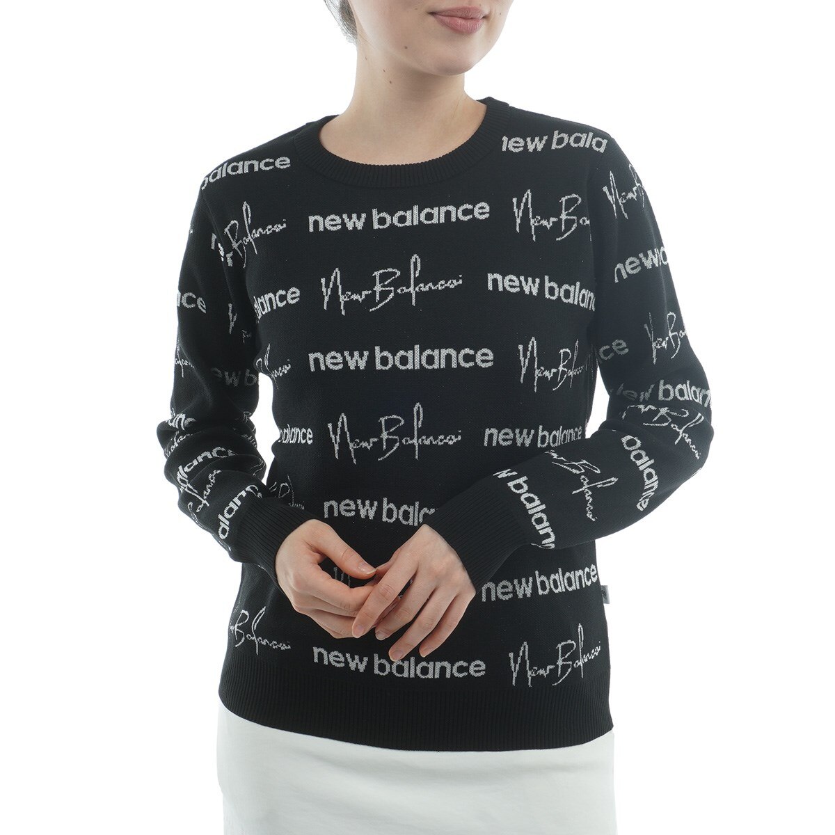 ロゴダブルジャカード クルーネック プルオーバーセーター レディス