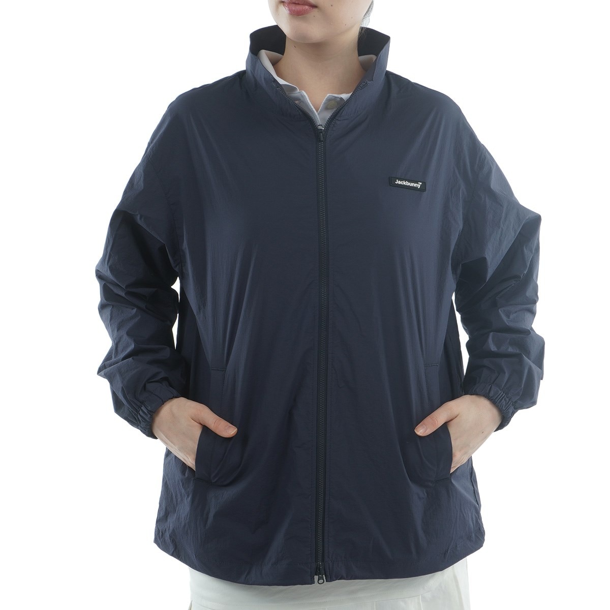 新品☆JACKBUNNY ナイロンタフタ 中綿ブルゾン　レディース サイズ1 黒 ナイロンタフタ ブルゾン レディス(アウター(ブルゾン、ウインド