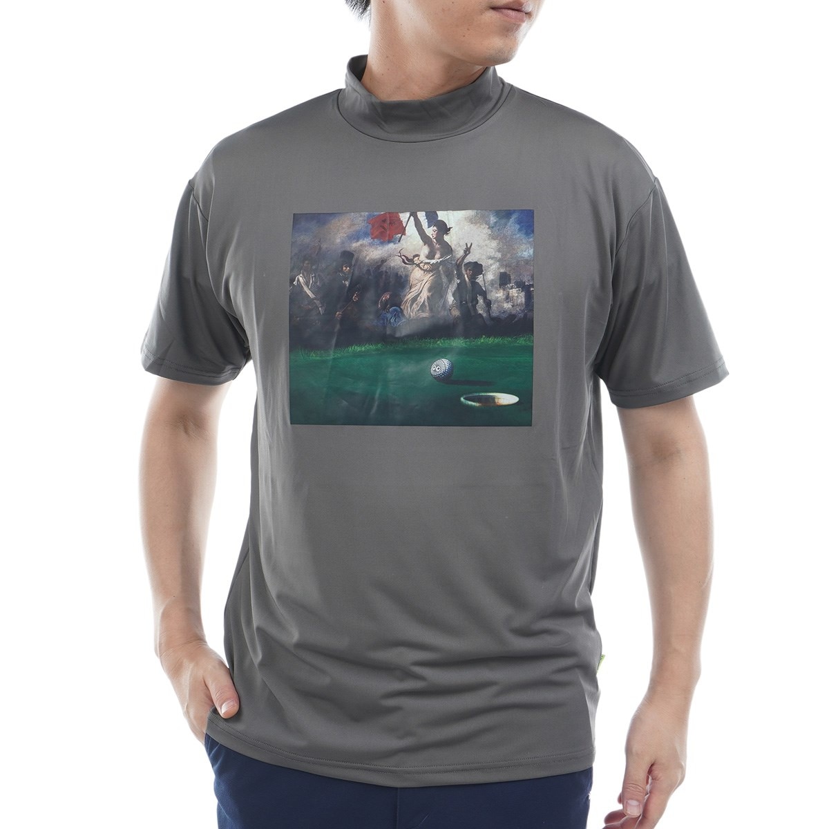 ビバハート　VIVA HEART　ストレッチ VIVAHE ART 絵画プリント 半袖モックプルオーバー ストレッチ VIVAHE ART 絵画プリント 半袖モックプルオーバー(半袖