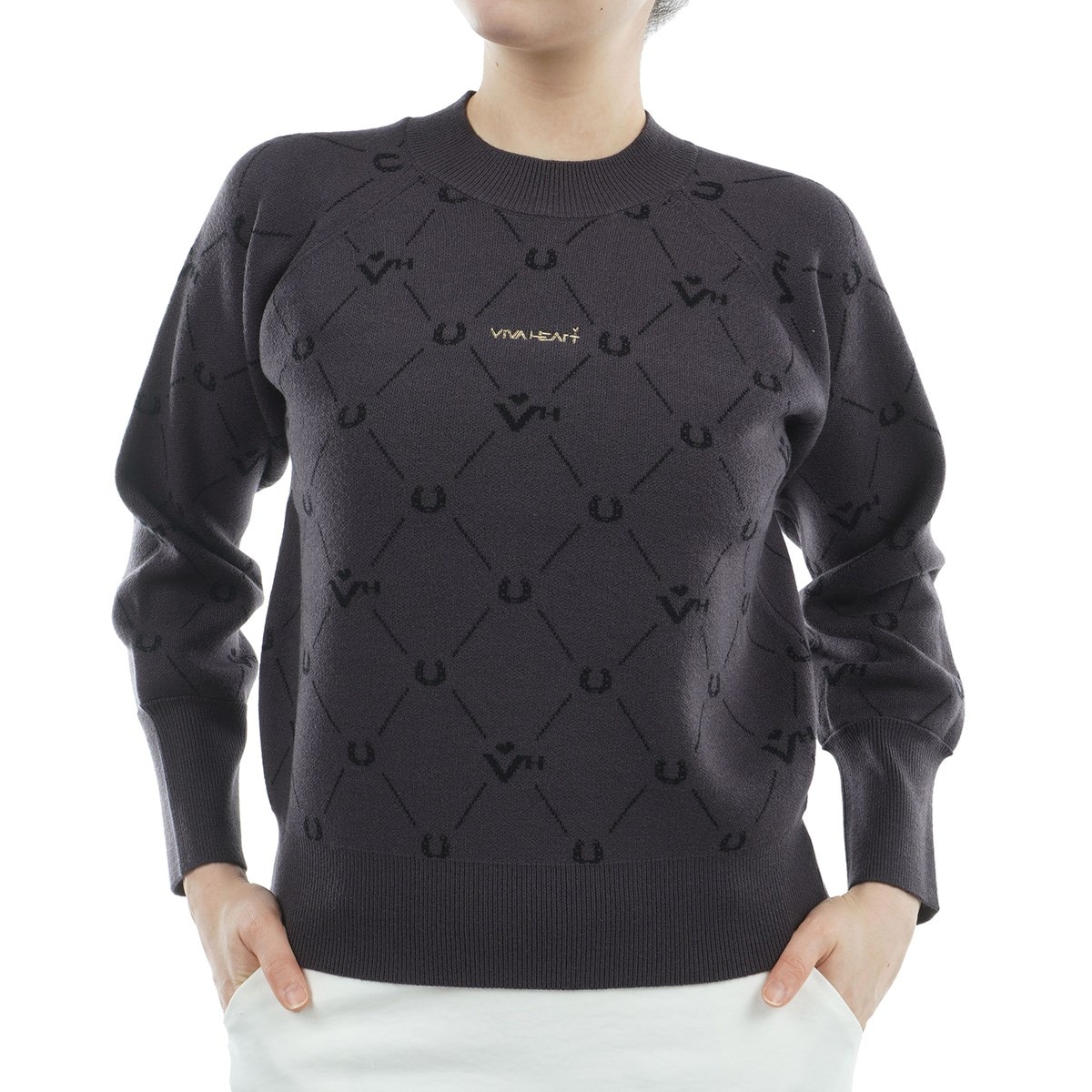 ラシェル柄 ジャカード モックネックプルオーバー レディス(中間着