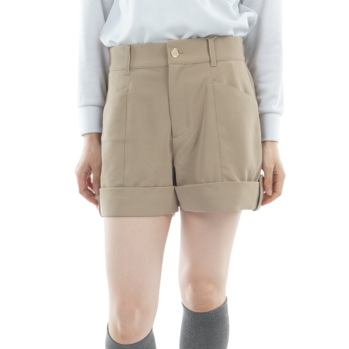 アウトレット】ストレッチ ロールアップショートパンツ レディス