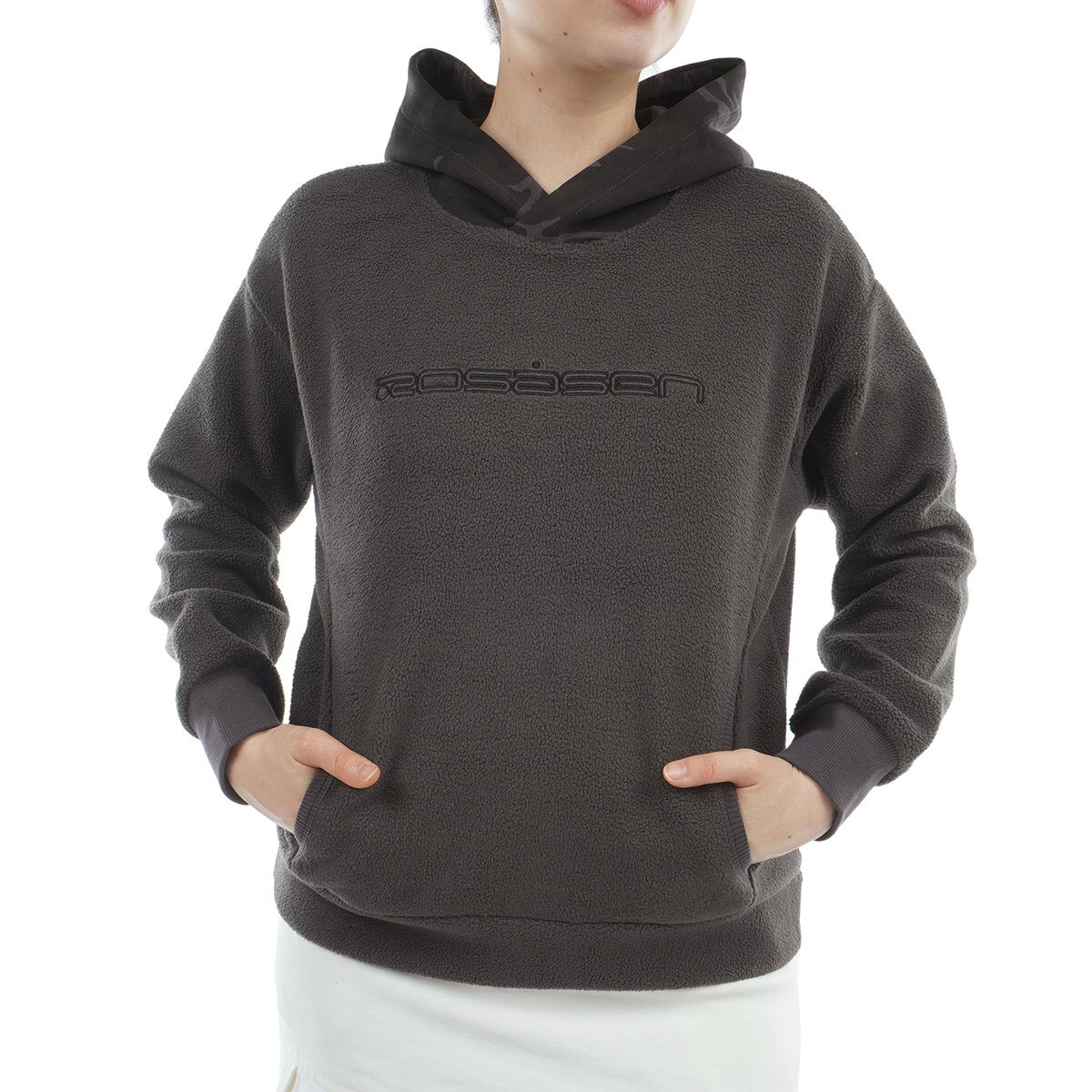 起毛ジャージ 迷彩切替フーディー レディス(中間着(セーター