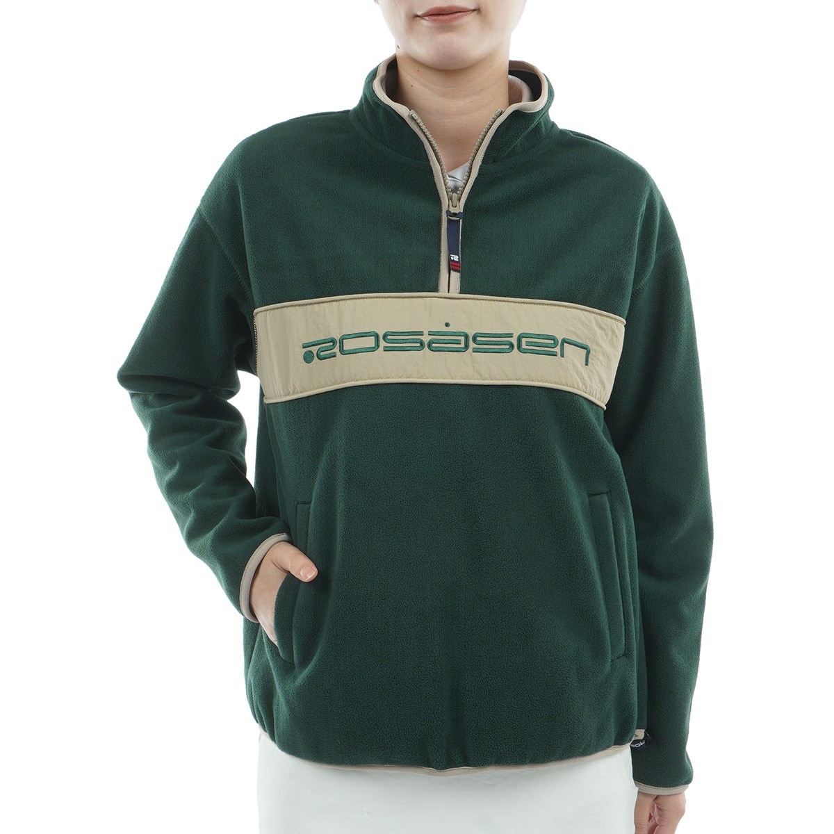 ウォームシールドフリース ハーフジップ切替プルオーバー レディス