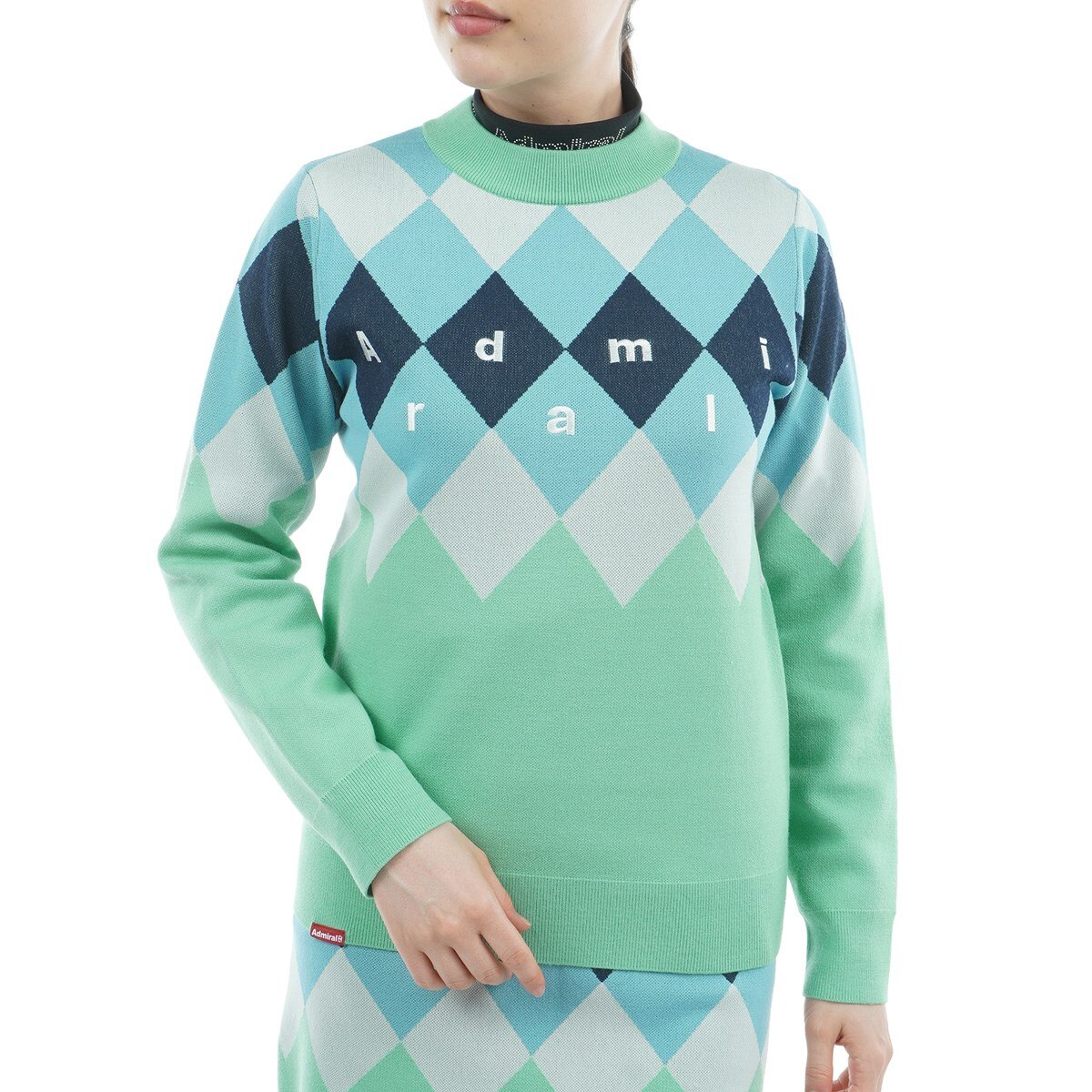 アーガイル ボトルネックセーター レディス(中間着(セーター