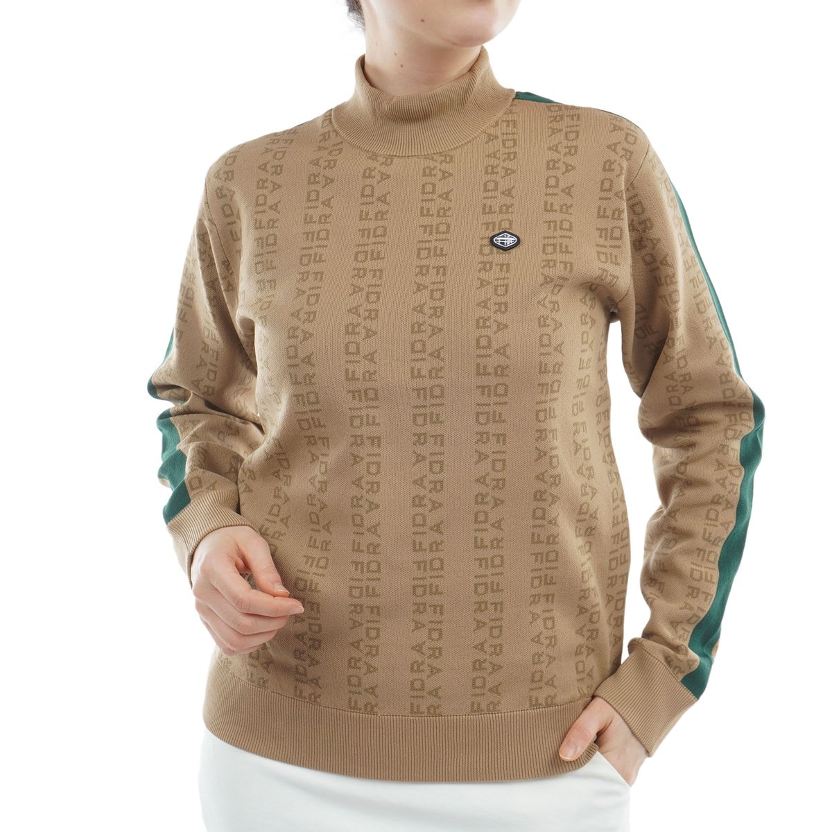 フィドラ　FIDRA　ストレッチ 総柄モックネックセーター　レディス ストレッチ 総柄モックネックセーター レディス(中間着(セーター