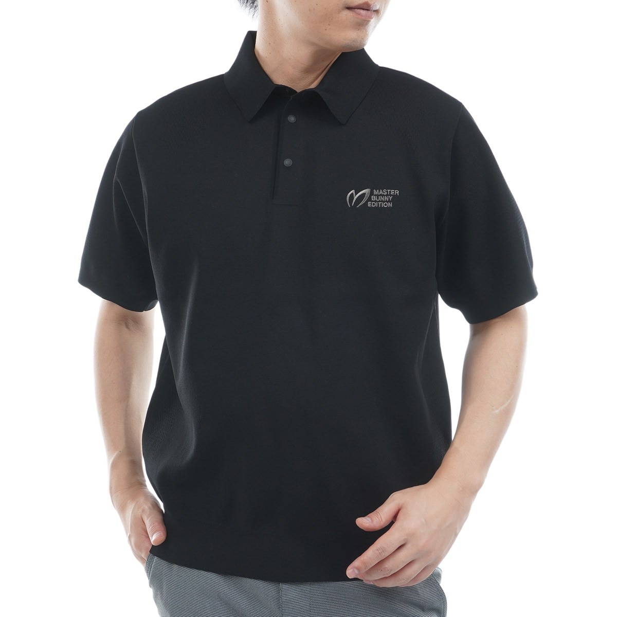 新品タグ付　マスター バニー エディション ポロシャツ L ブラック ポリエステル杢カノコ半袖ポロシャツ | MASTER BUNNY EDITION