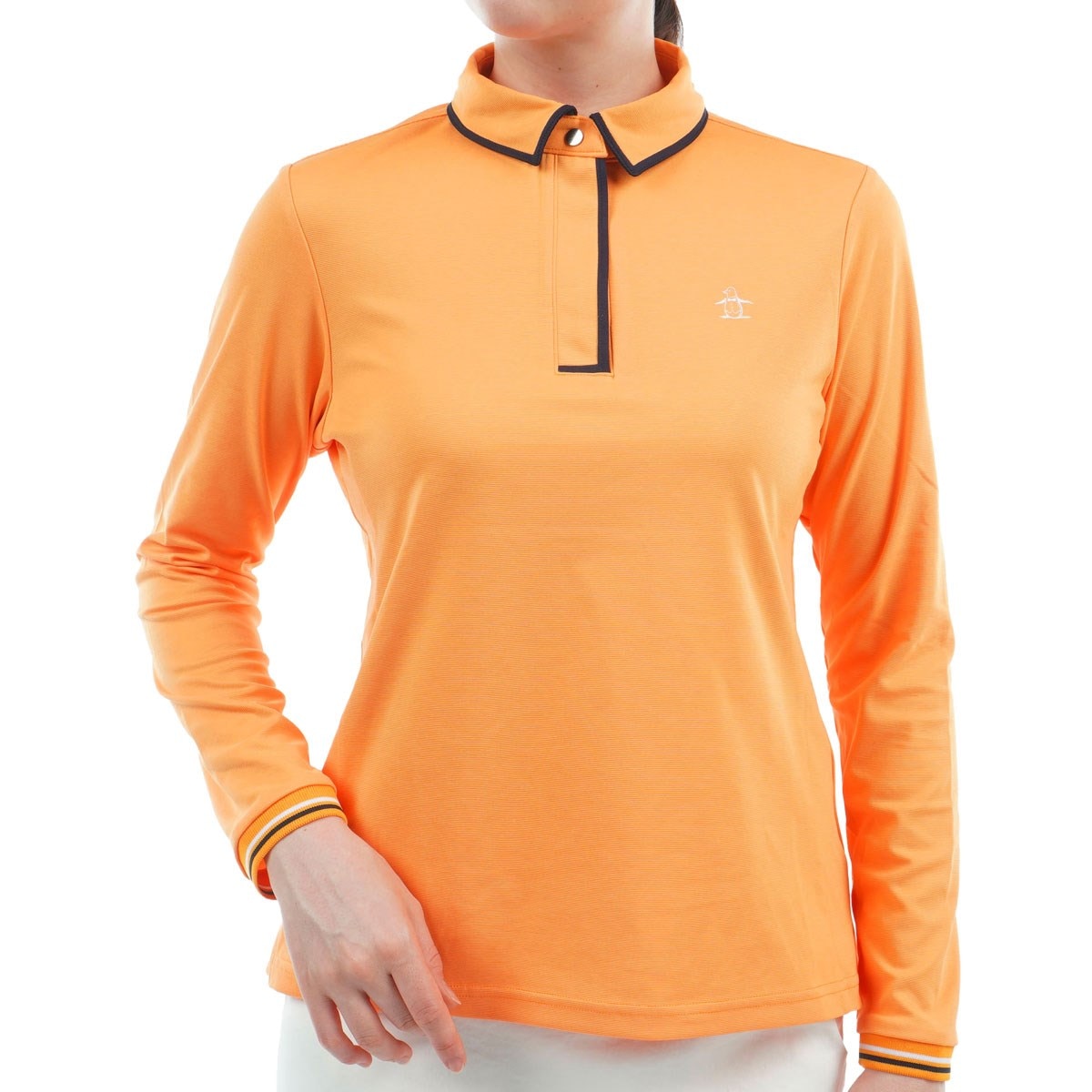 Sunscreen NIR ストレッチ 4口ポンチパイピング長袖ポロシャツ