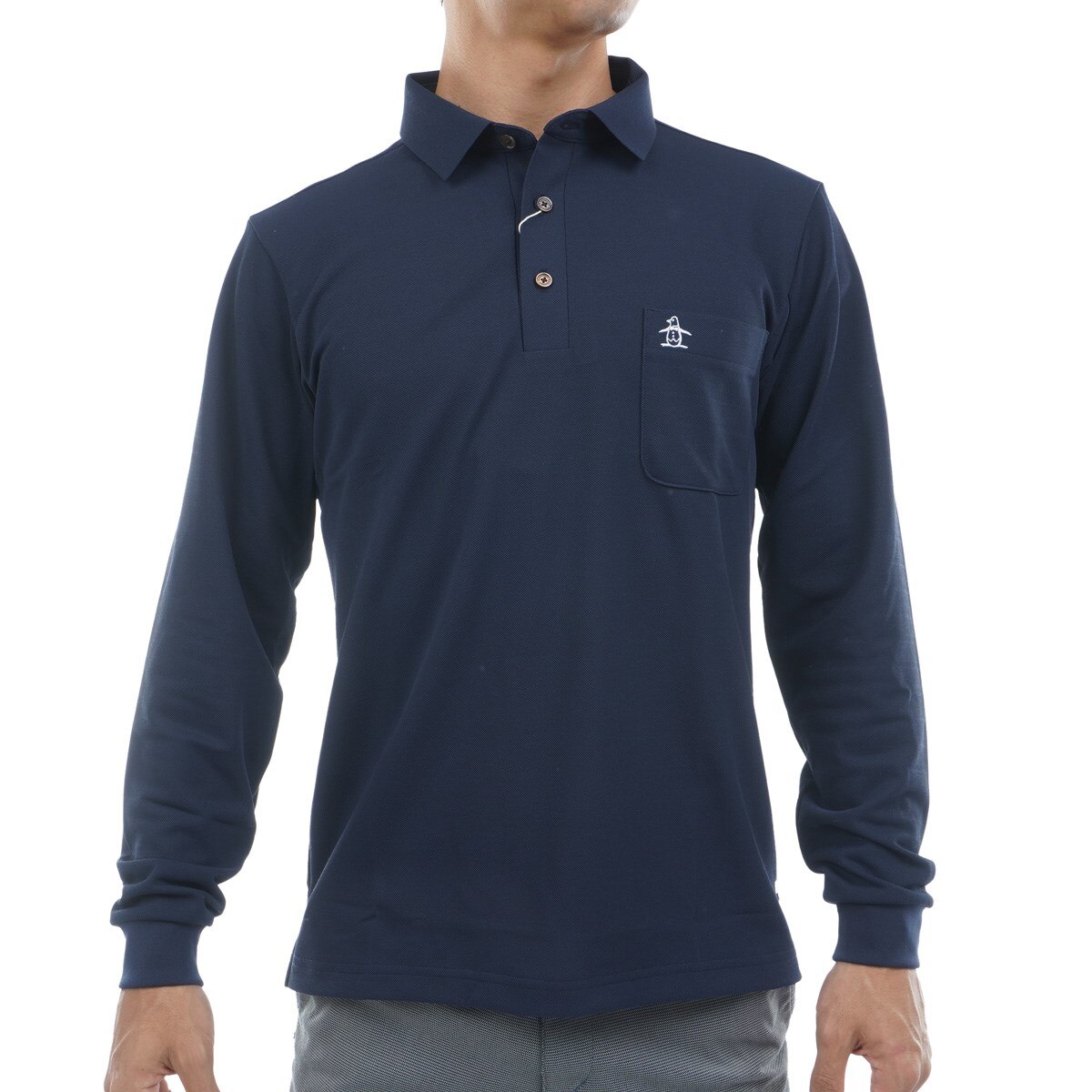 Sunscreen NIR ストレッチ フィラシス鹿の子 ORI-ERI長袖ポロシャツ