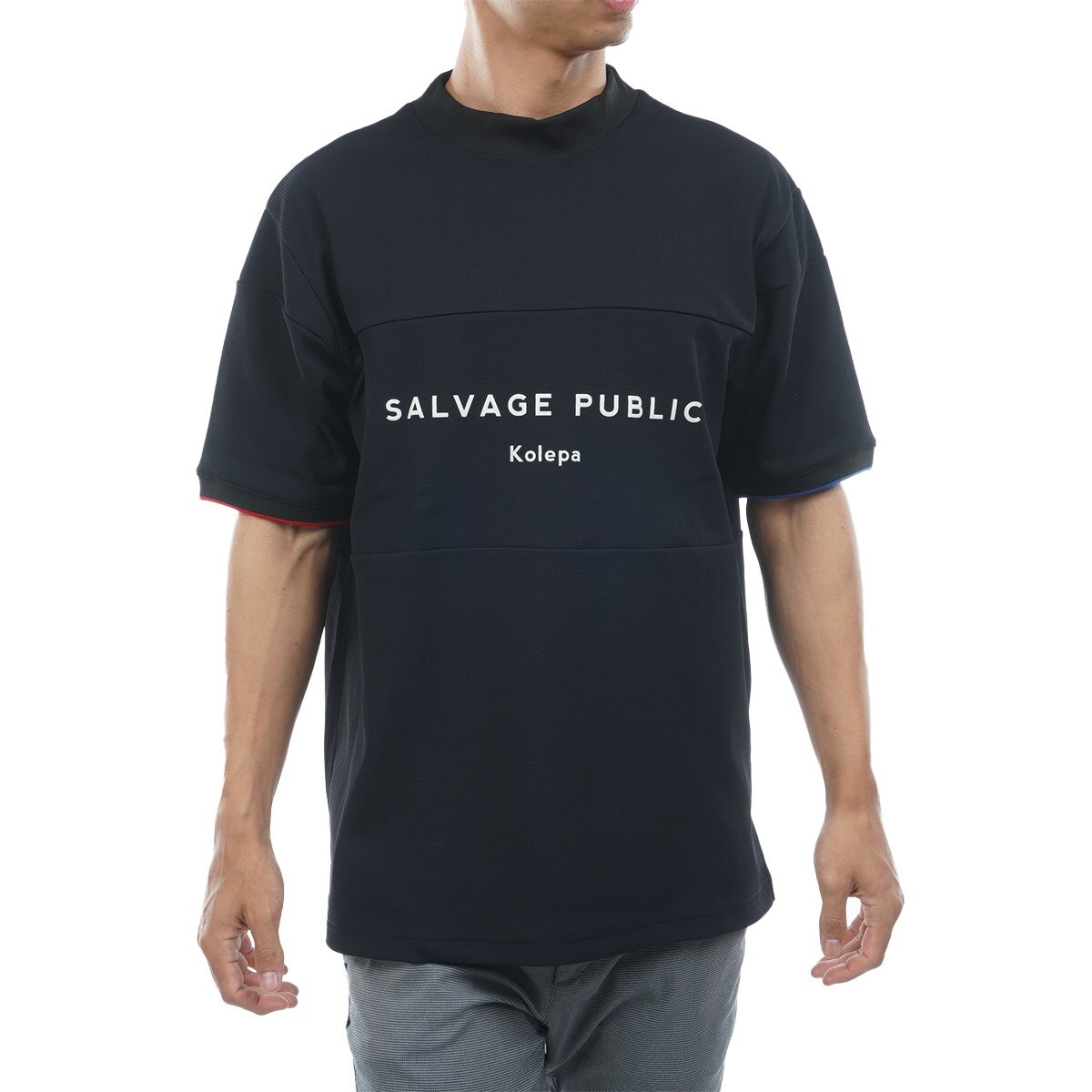 サルベージ パブリック コレパ　SALVAGE PUBLIC Kolepa　ストレッチ クリナポハポハモックネック半袖シャツ ストレッチ クリナポハポハモックネック半袖シャツ(半袖シャツ
