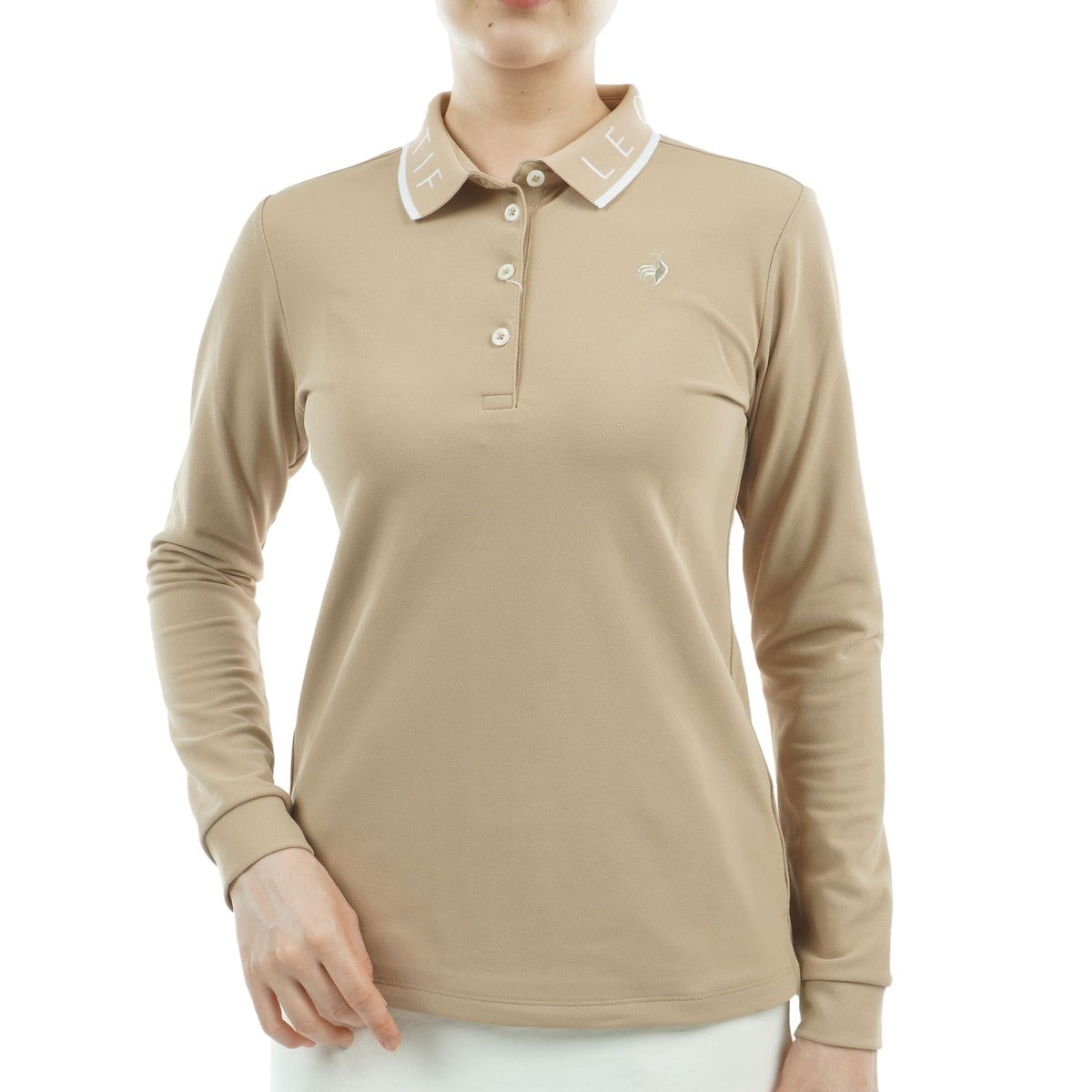 ストレッチ ロゴ襟長袖ポロシャツ レディス(長袖シャツ