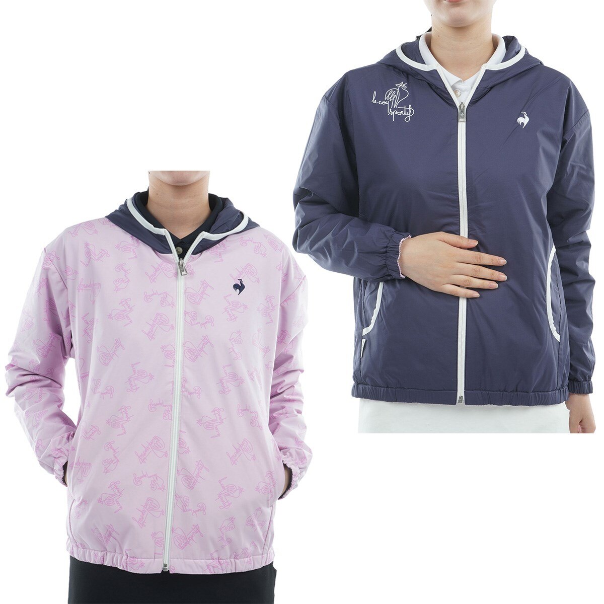 ストレッチ リバーシブルフーディーブルゾン レディス(アウター