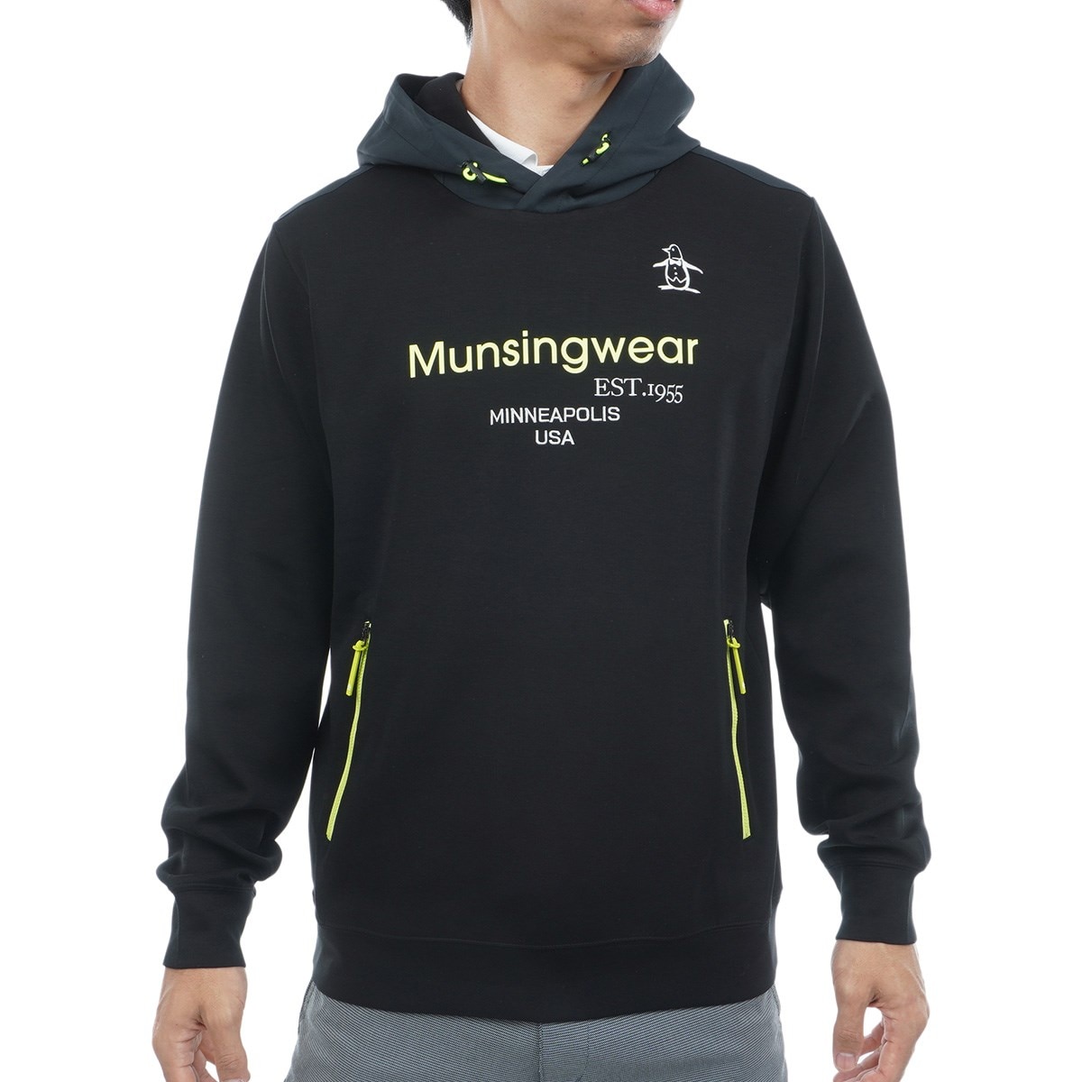 【美品】  GOLF 中綿フードジップベスト ロゴ M PUMA プーマ ゴルフウェア メンズ ハイパーストレッチ