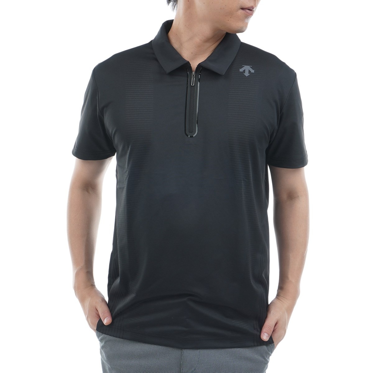 【入手困難】デサントゴルフ スクラムテックポンチ 切替 半袖 ポロシャツ M スクラムテックポンチ切り替えシャツ【アウトレット