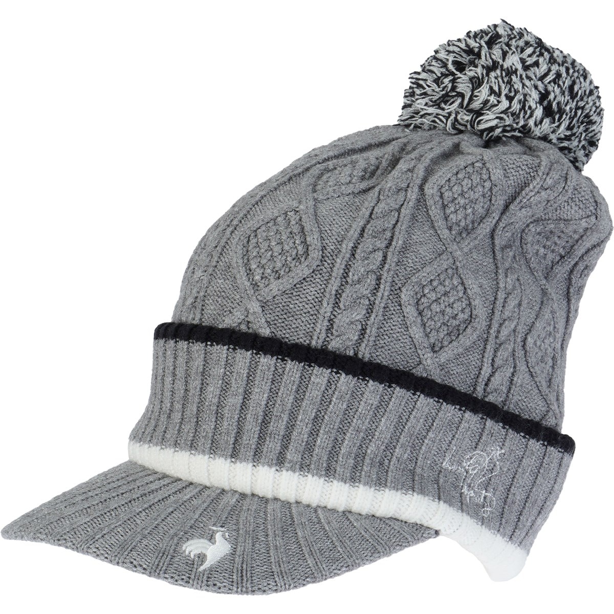 ケーブル編み 庇付きニットキャップ レディス(【女性】その他帽子)|Le