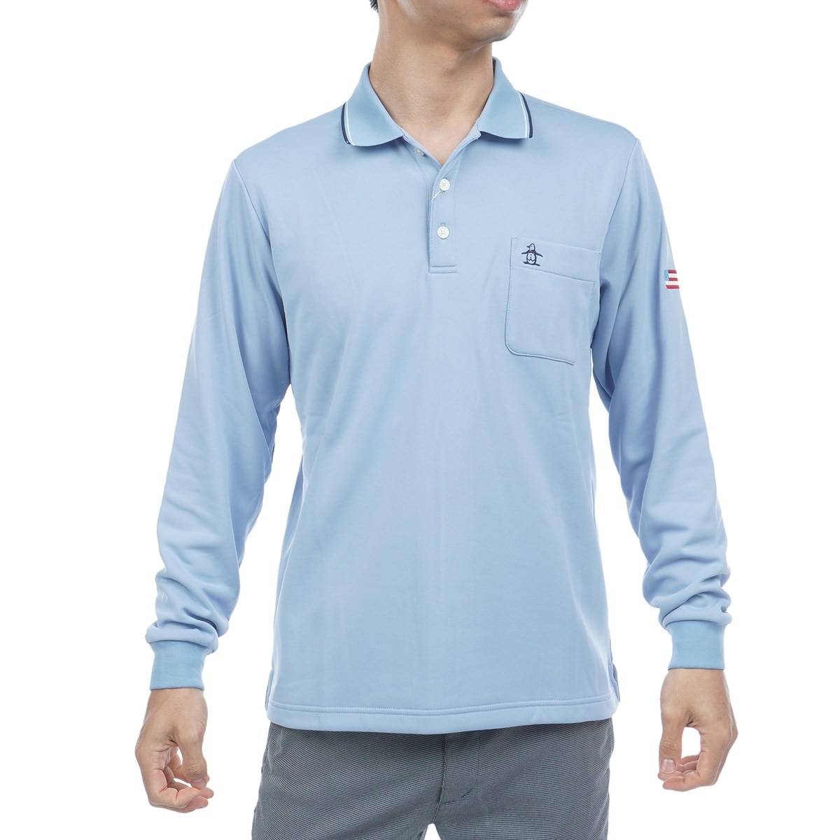 Munsingwear ネイビー長袖ポロシャツ L ストレッチ HEAT NAVI 長袖ポロシャツ(長袖シャツ・ポロシャツ