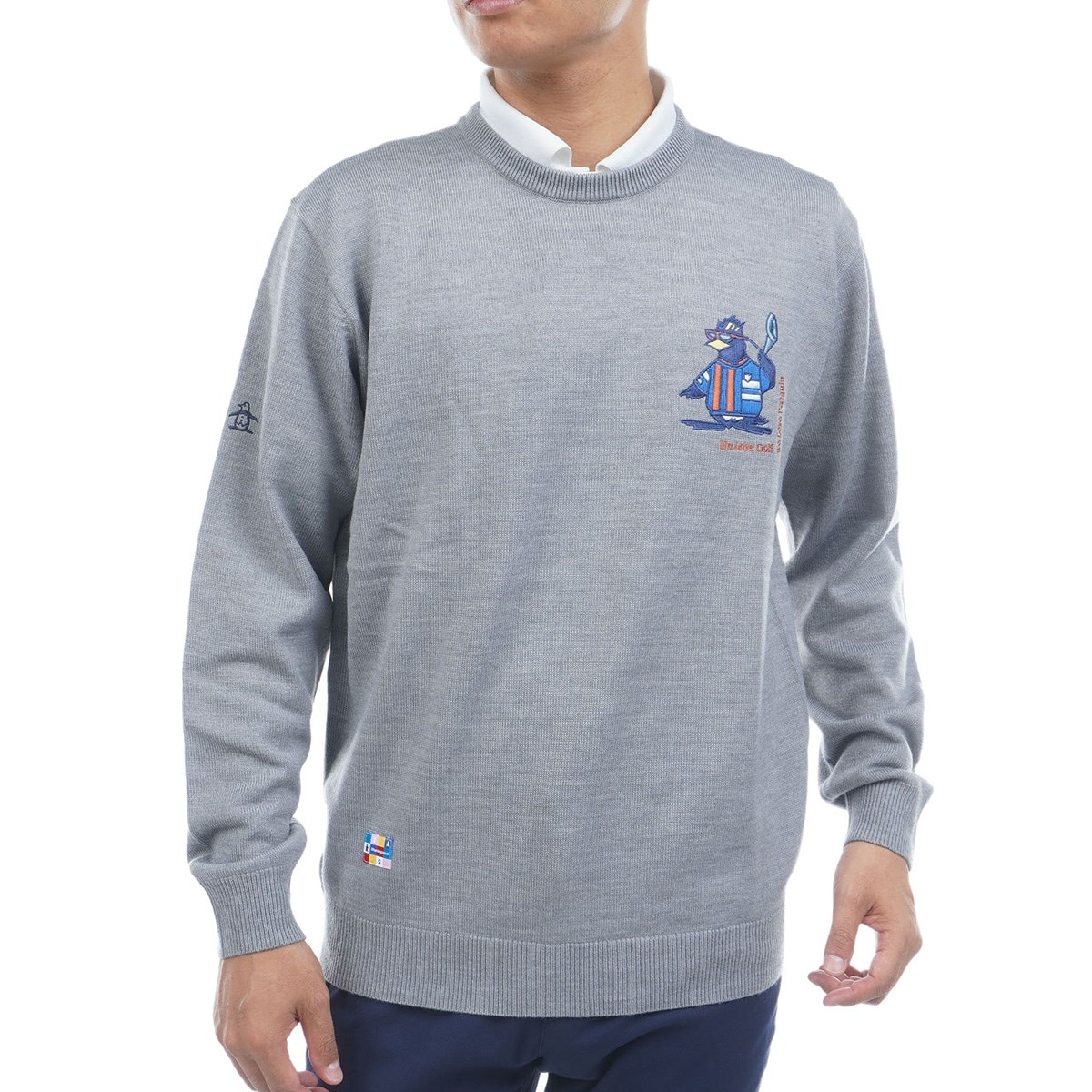 アーカイブペンギン刺繍 クルーネックセーター(中間着(セーター