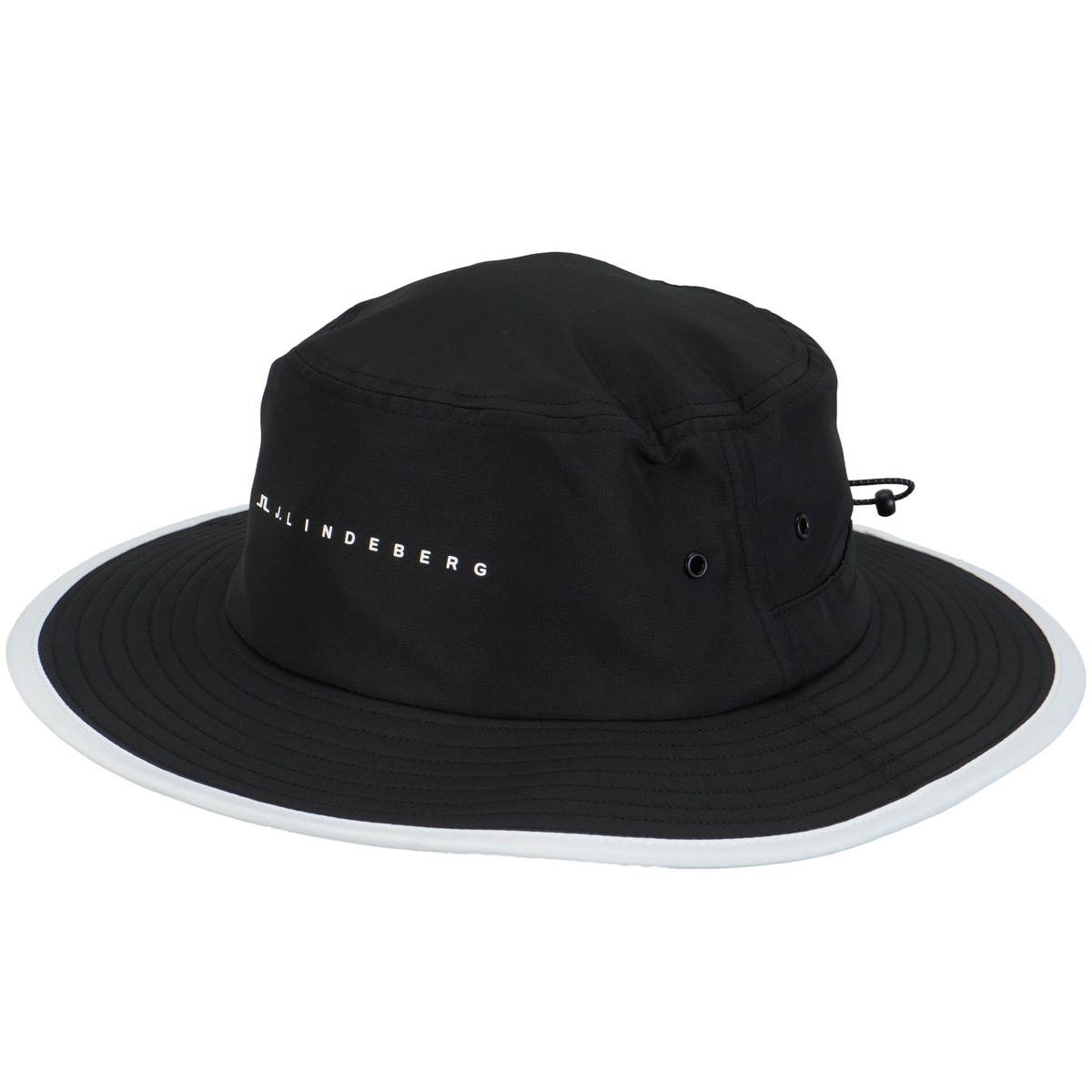 値下げ！J.LINDEBERG ブラック バケットハット 新品タグ付き ラバープリントバケットハット(【男性】その他帽子)|J.LINDEBERG(J