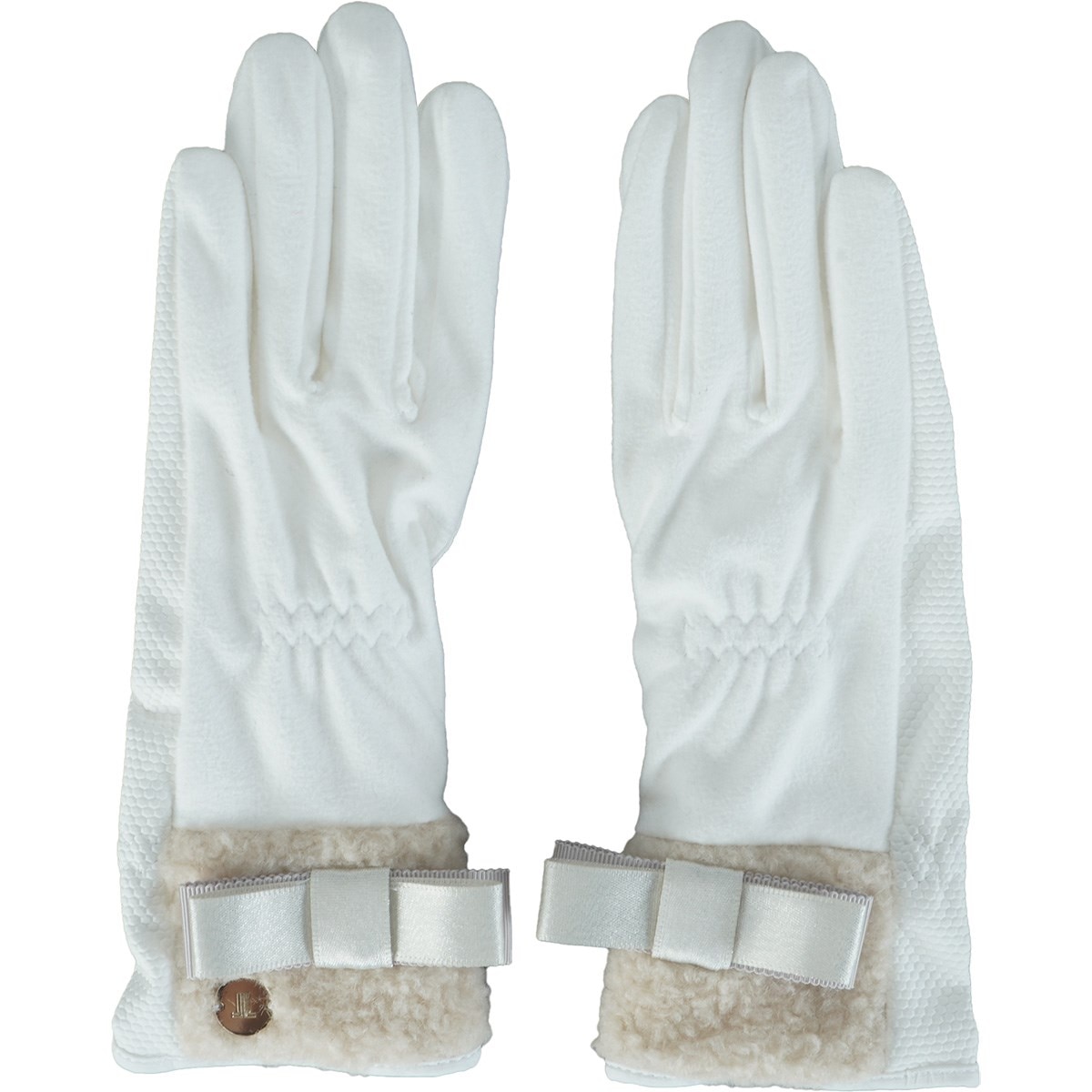 LANVIN ブラック ゴルフグローブ リボン付き LANVIN SPORT 公式 ランバン スポール リボン付きグローブ 両手