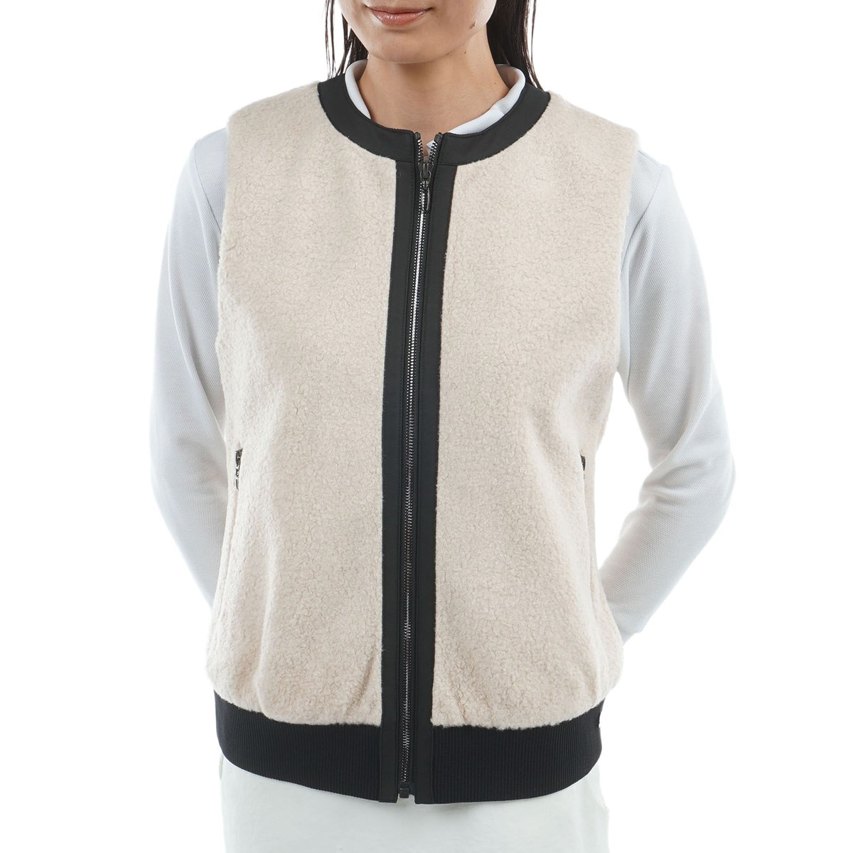 定価64900円【新品】レディース36ランバンスポール フルジップ中綿ベスト黒 LANVIN SPORT ランバン スポール - ベスト -デサントストア-DESCENTE