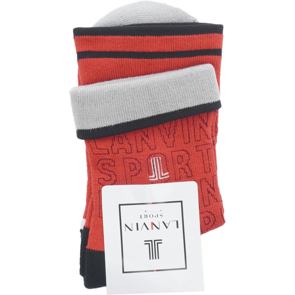 ソックスランバンスポーツレディスゴルフジャケット ロゴジャカード折り返しミドルソックス レディス(靴下)|LANVIN SPORT