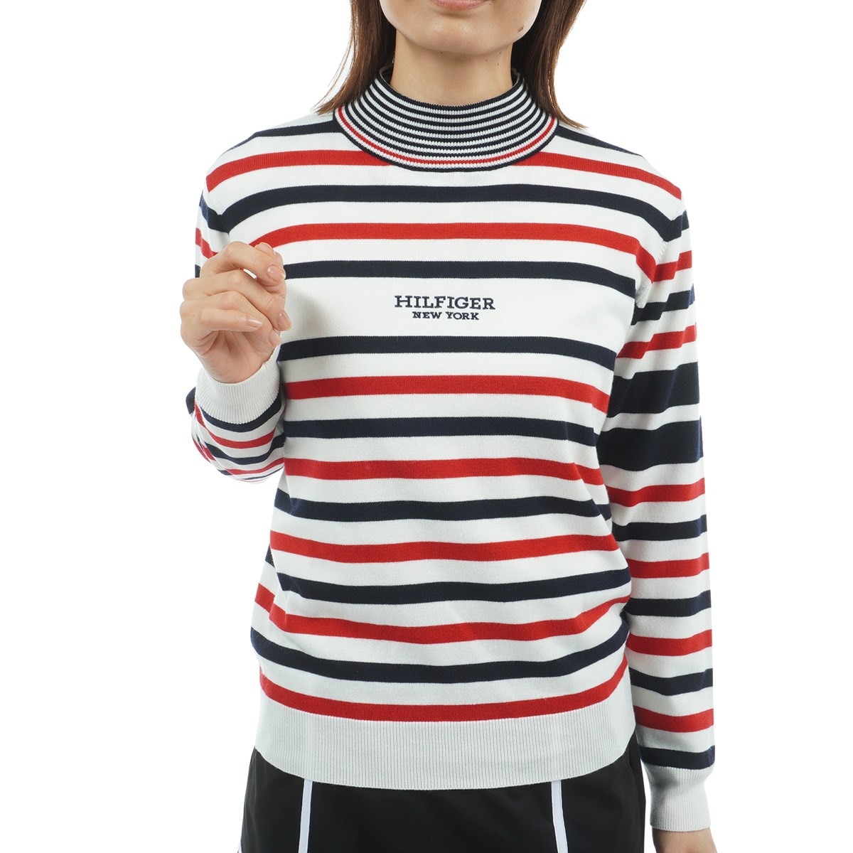 新品 トミーヒルフィガー ゴルフ ニット セーター ビッグロゴ 総柄 レディース TOMMY HILFIGER GOLF（トミー ヒルフィガー ゴルフ） ニット セーター