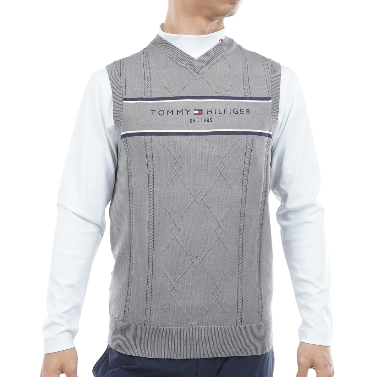 ケーブル浅Vネック ニットベスト(ベスト)|TOMMY HILFIGER GOLF(トミー