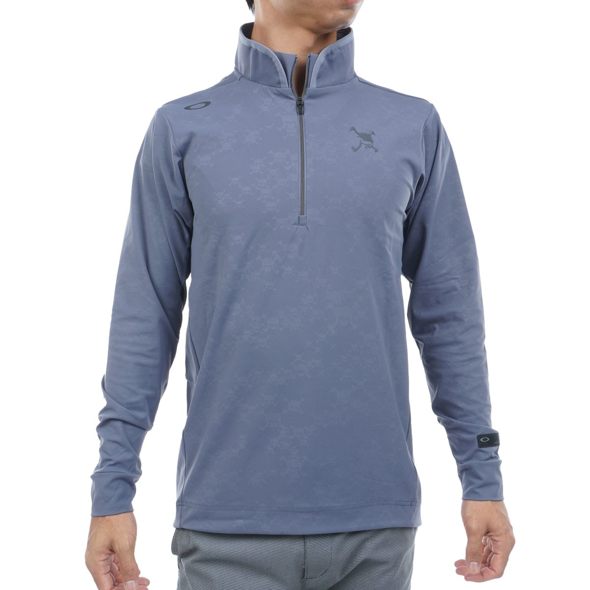 スカル EMBOSSED モックネック長袖シャツ(長袖シャツ