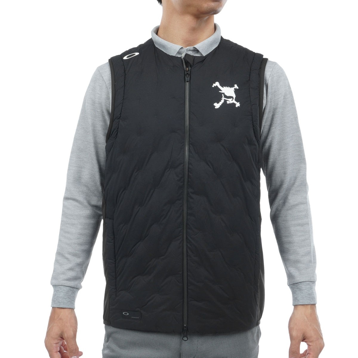 【極美品】 オークリー ゴルフウェア 中綿 上下 ジャケット ベスト パンツ スカル ストレッチ TUBULAR 中綿ベスト(ベスト)|OAKLEY