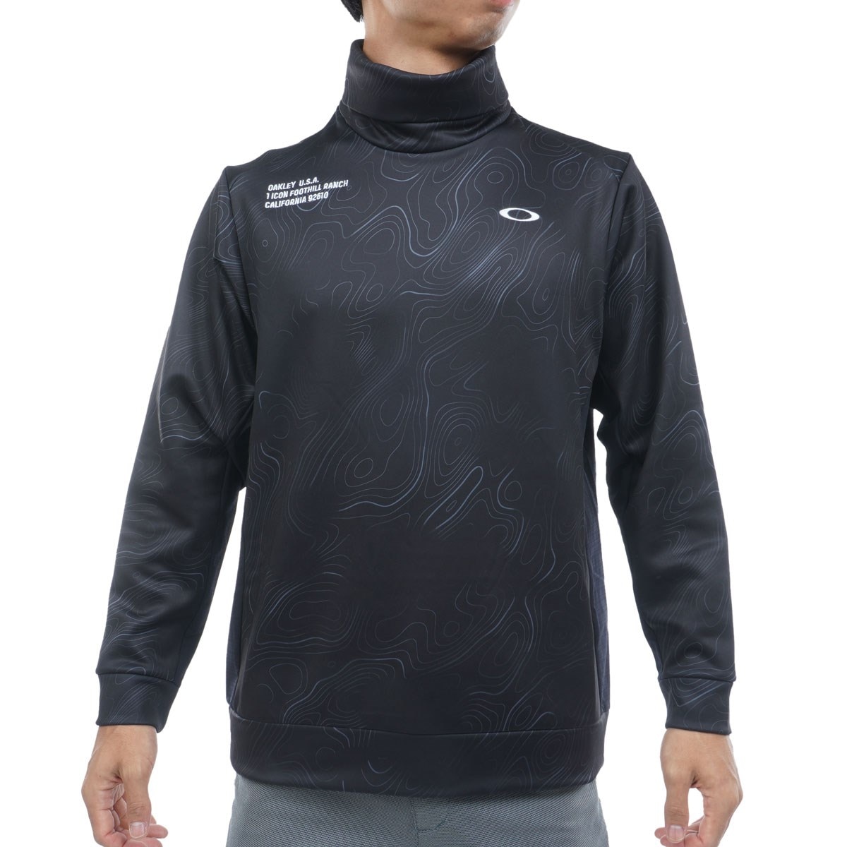 mm1671【L】オークリー ゴルフウェア ハイネックプルオーバー 立体裁断 OAKLEY オークリー メンズ 吸汗速乾 ストレッチ モックネック