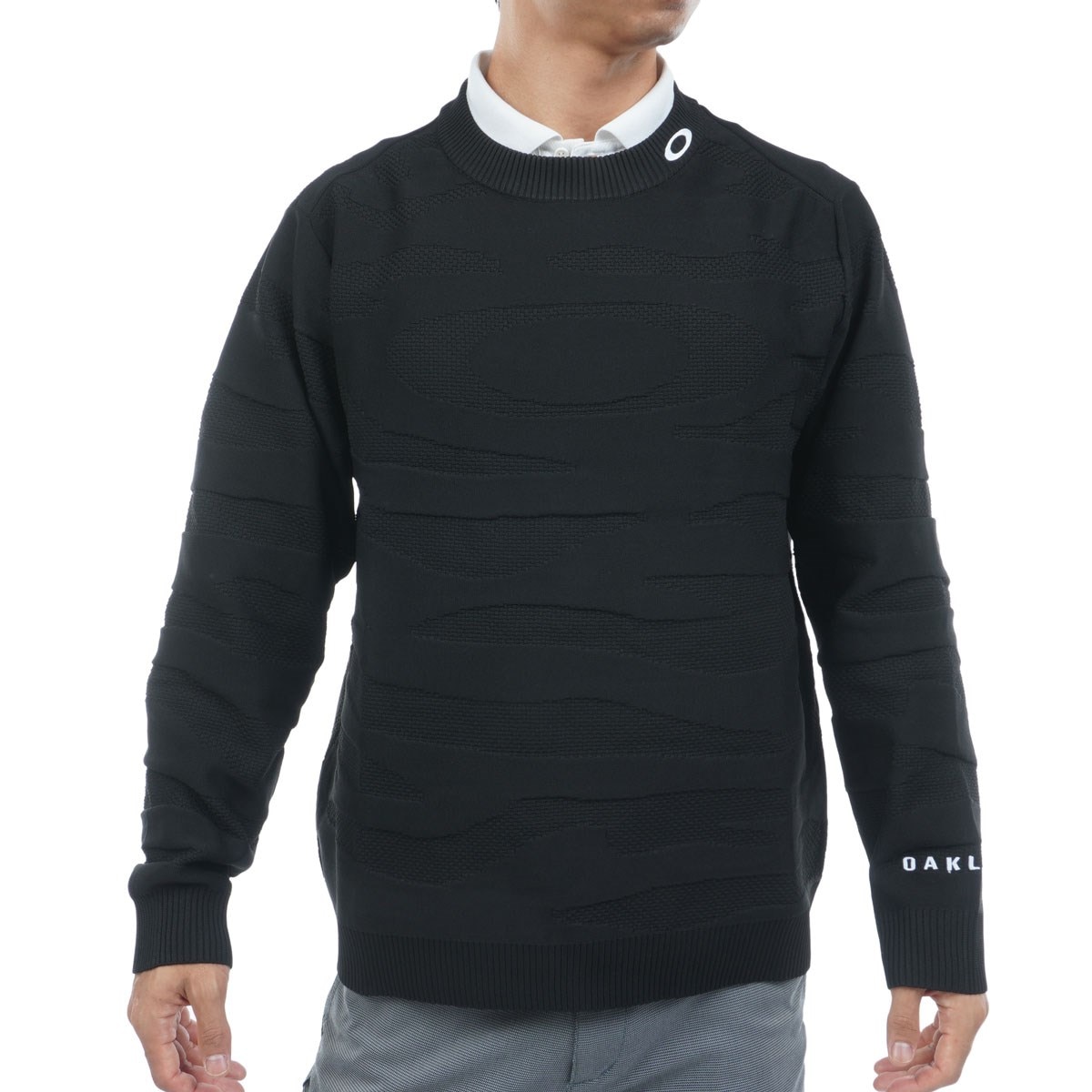 OAKLEY ストレッチ カモ ジャカード クルーネックセーター(中間