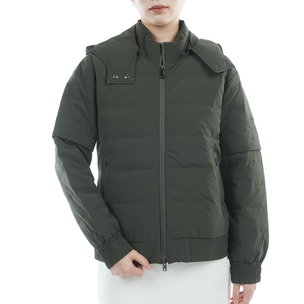 フード 袖取り外し可 撥水防風 4WAYデタッチャブルダウンジャケット