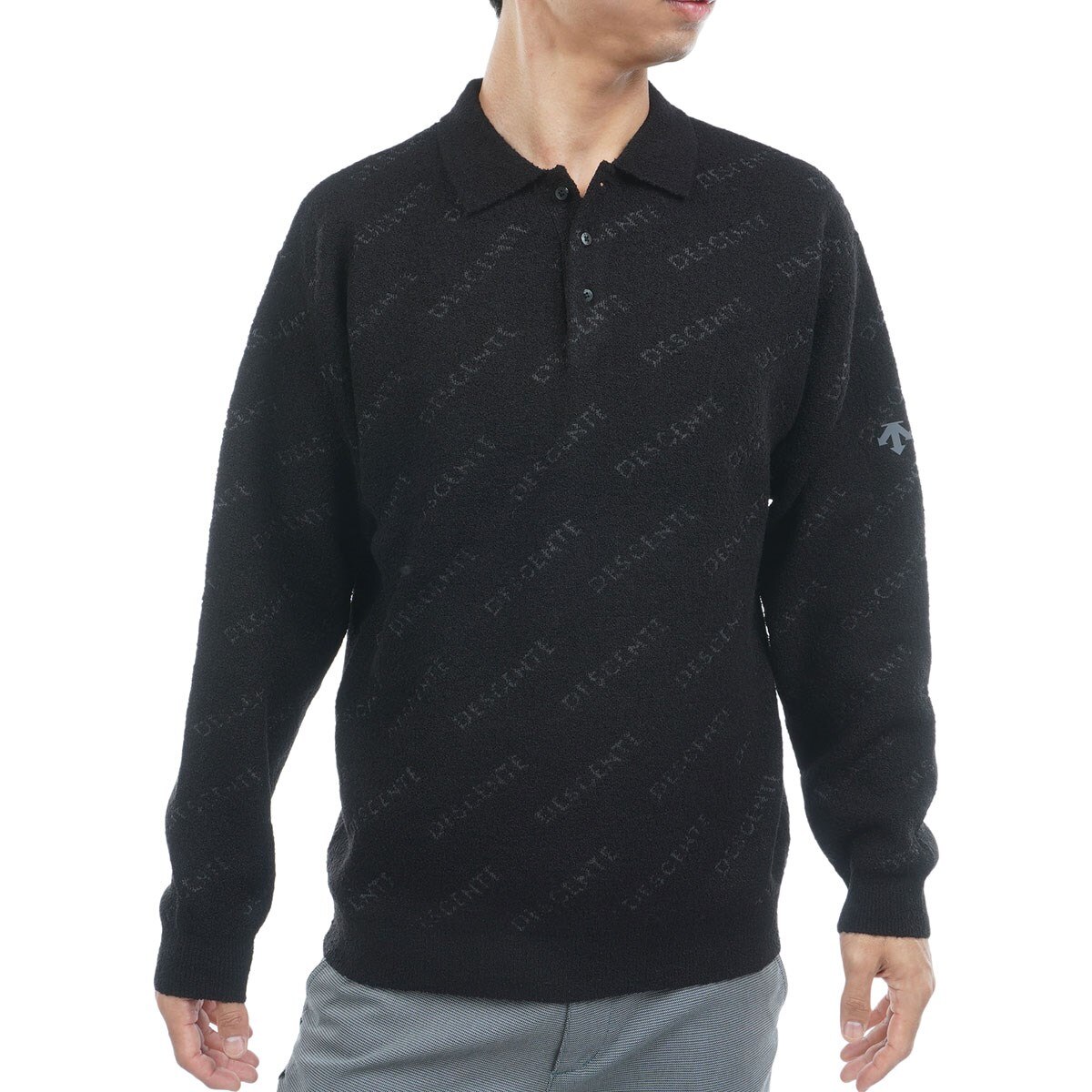 DESCENTE - 【DESCENTE GOLF】美品デサント ジャガード紡毛セーター メンズＬ DESCENTE GOLF】美品デサント ジャガード紡毛セーター メンズL