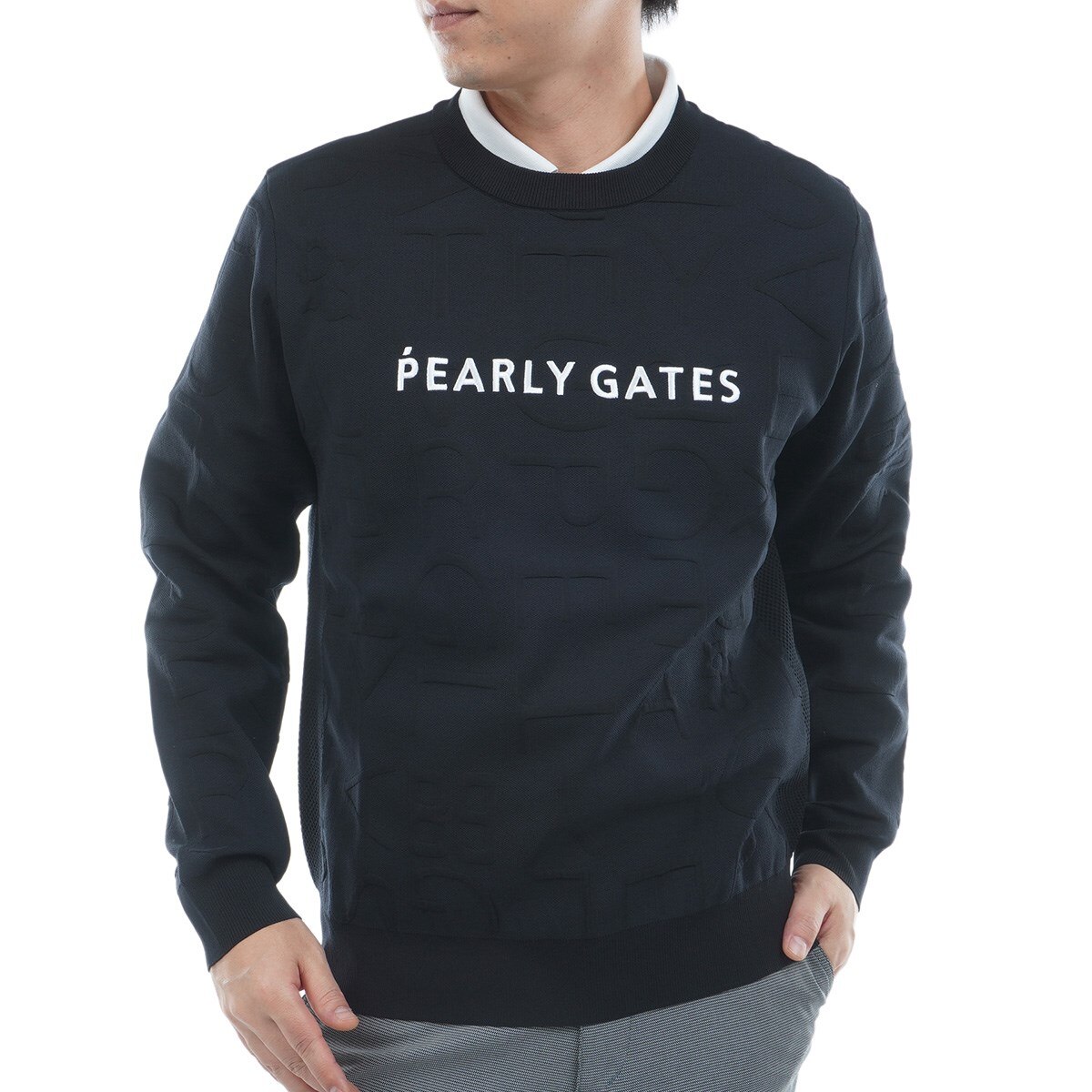 PEARLY GATES/アモッサロゴジャカード PGクサリ柄丸首セーター 楽天市場】パーリーゲイツ PEARLY GATES アモッサロゴジャカード PG