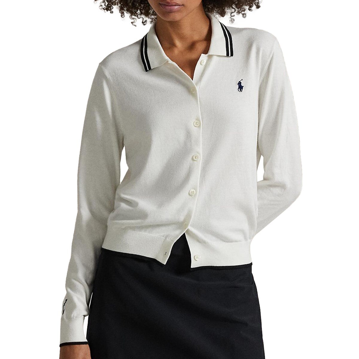 RLX コットンブレンド ポロカラーカーディガン レディス(中間着