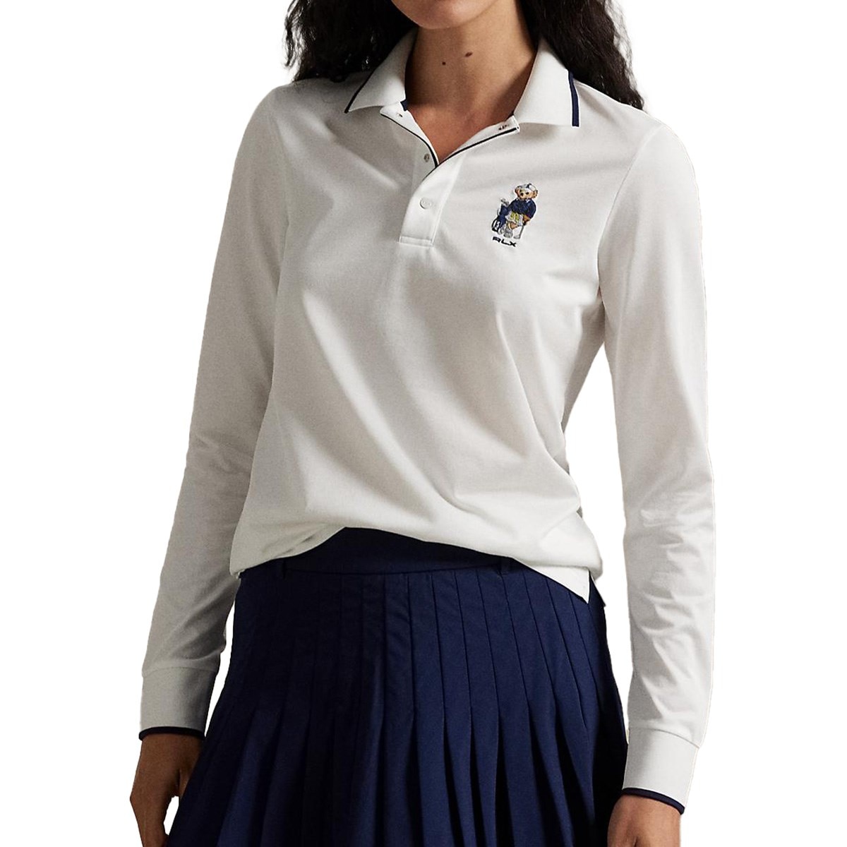 RLX テーラード フィット Poloベア ジャージー長袖ポロシャツ