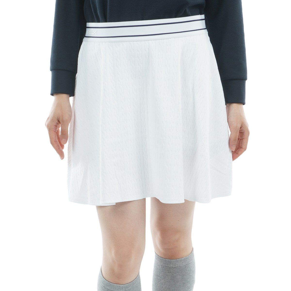 【美品】RLX / ゴルフウェア スカート RLX ケーブルモチーフ Aラインスコート レディス(スカート)|POLO GOLF