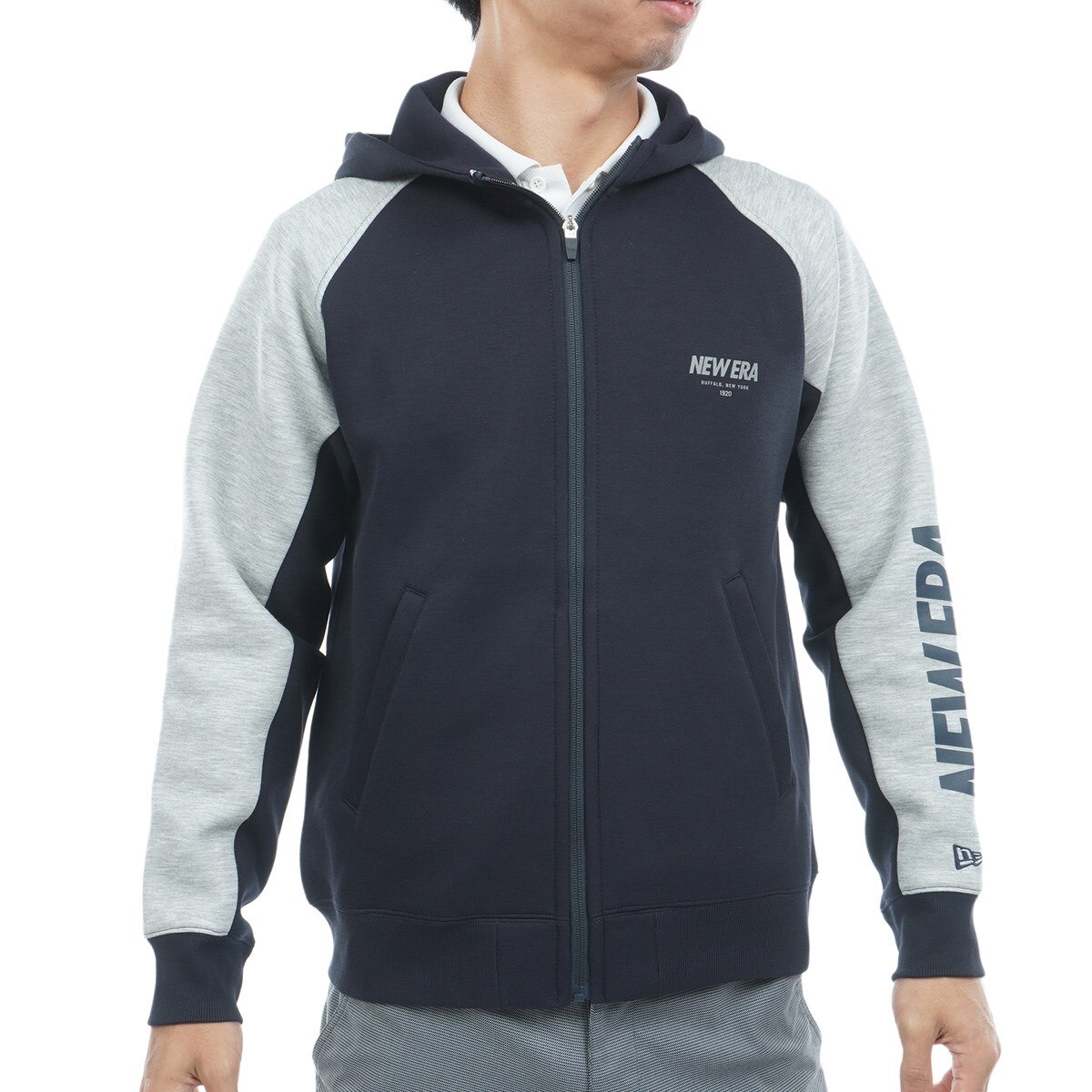 ニューエラゴルフ テック スウェット フルジップフーディー グレー XL 楽天市場】ニューエラゴルフ テック スウェット フルジップフーディー