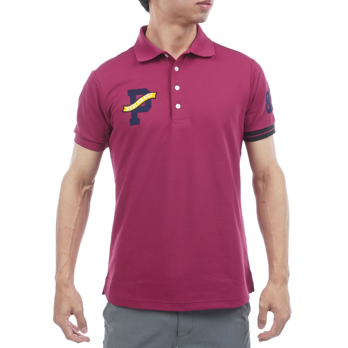 新品 パーリーゲイツ 半袖 鹿の子 ポロシャツ 5 L アーガイル ロゴ ゴルフ パーリーゲイツ PG バックビックロゴ鹿の子半袖ポロシャツ