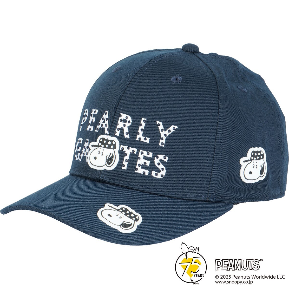 PEARLY GATES スヌーピー キャップ ネイビー SNOOPY リサイクルツイルキャップ(【男性】キャップ)|PEARLY