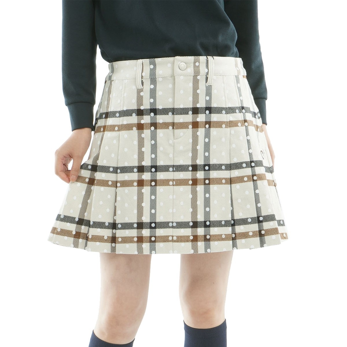 ストレッチカルゼ チェック×ドット柄 スカート レディス(スカート