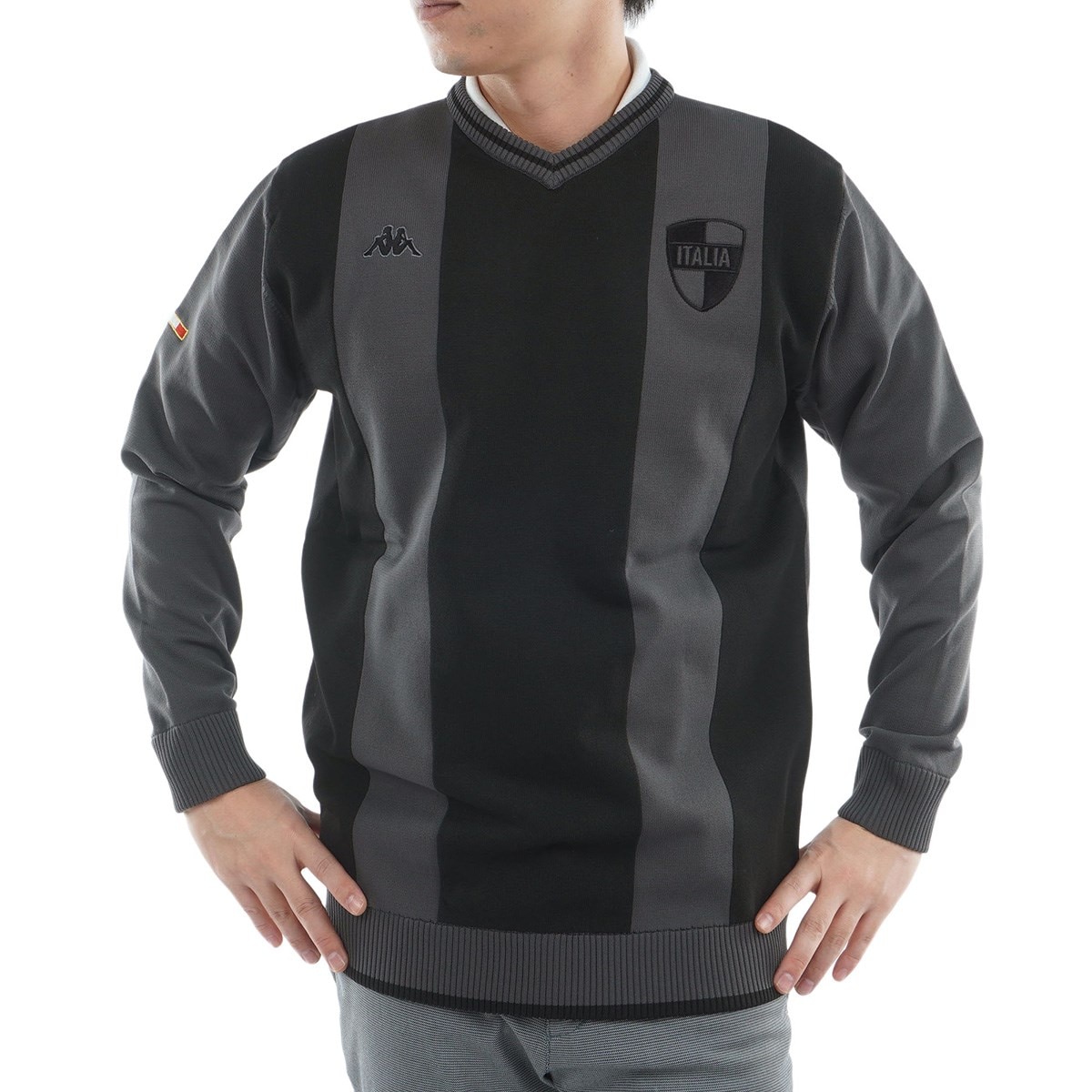 軽量ニット Vネックセーター(中間着(セーター、トレーナー))|Kappa