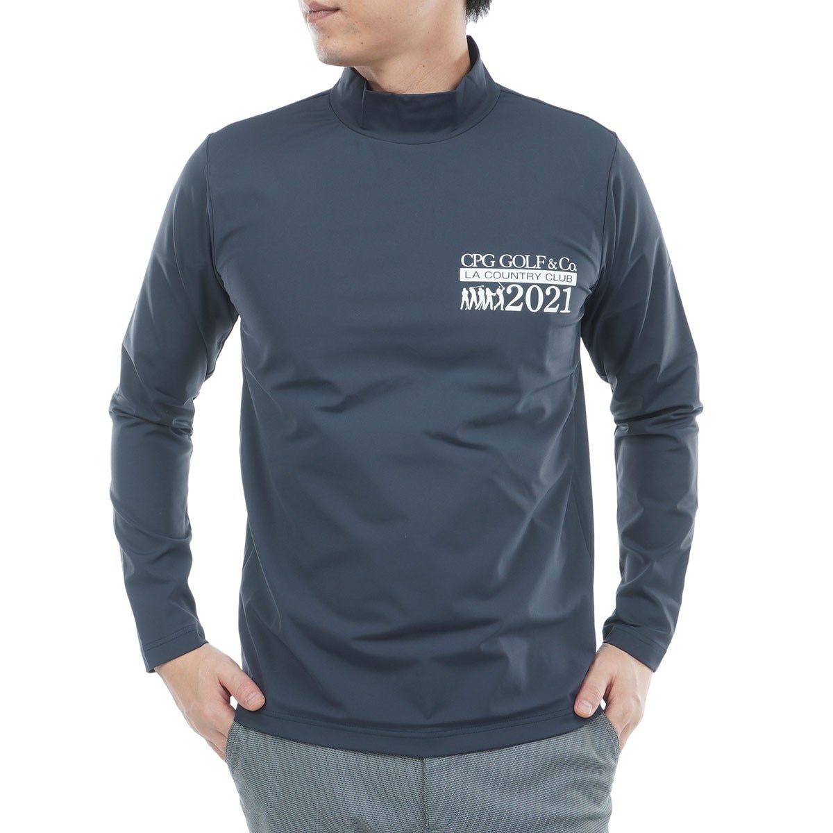 CPG GOLF ブラック モックネック サイズ2 EST.プリント モックネック長袖シャツ(長袖シャツ・ポロシャツ)|CPG