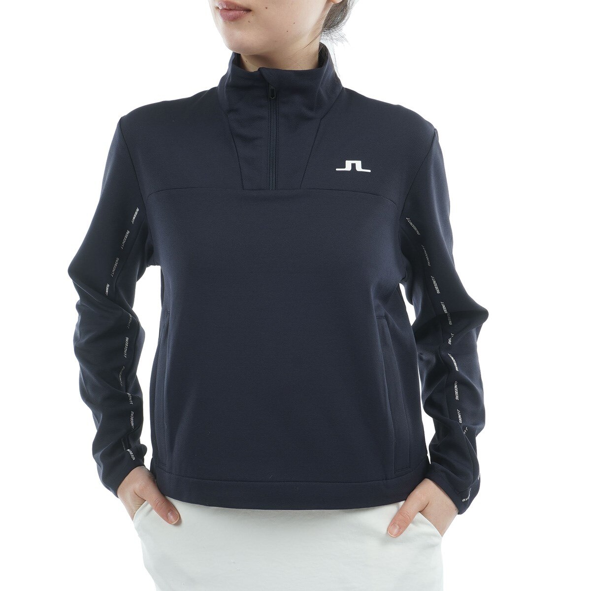 J.Lindeberg ブラック トレーナー 38　ゴルフレディース J.Lindeberg ブラック トレーナー 38 ゴルフレディース Jリンドバーグ