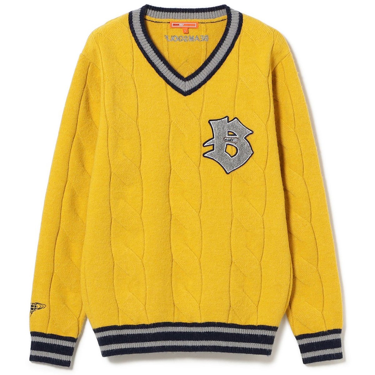 ORANGE LABEL リブライン Vネック ニット(中間着(セーター、トレーナー