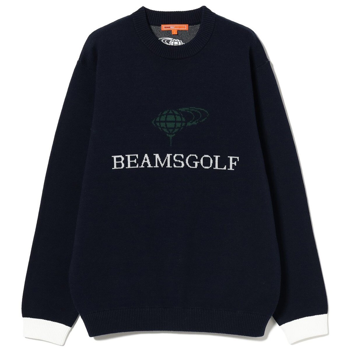 極美品 BRIEFING ニット エンボスロゴ　近年モデル　バイカラー ゴルフ ORANGE LABEL ジャカードロゴ バイカラーニット(中間着(セーター